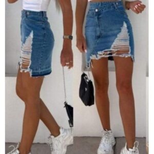 Fusta dama denim Frezny albastru